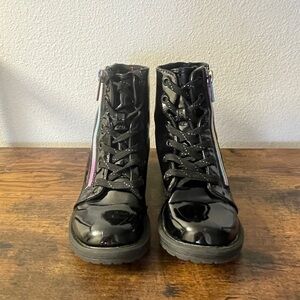 Girls Black Combat Boots